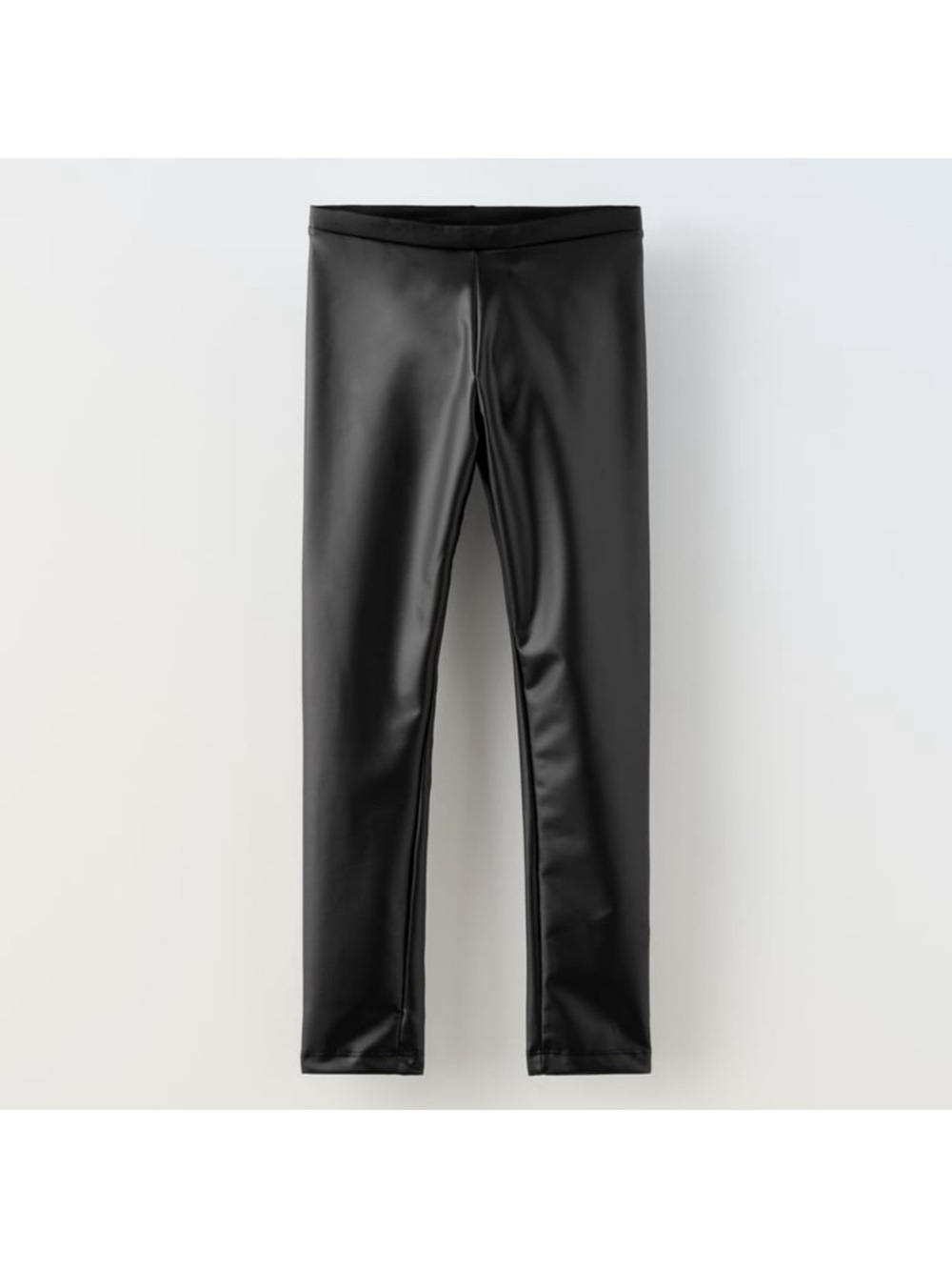 Zara Black Faux Leather Kids Leggings
